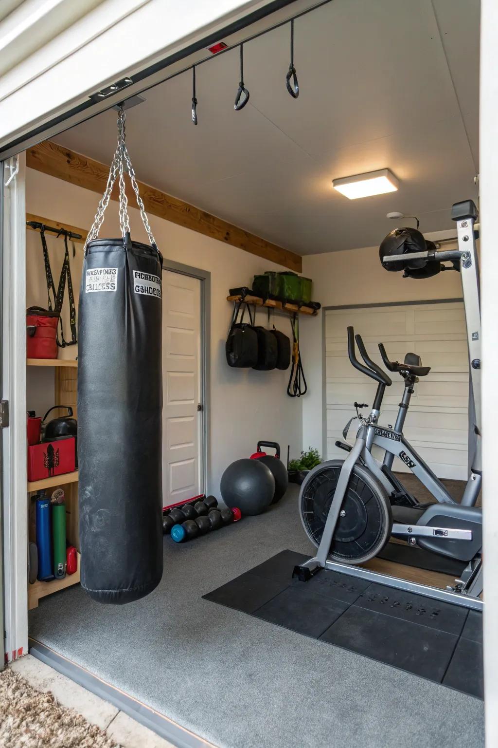 Ceiling hooks make efficient use of vertical space in your gym.