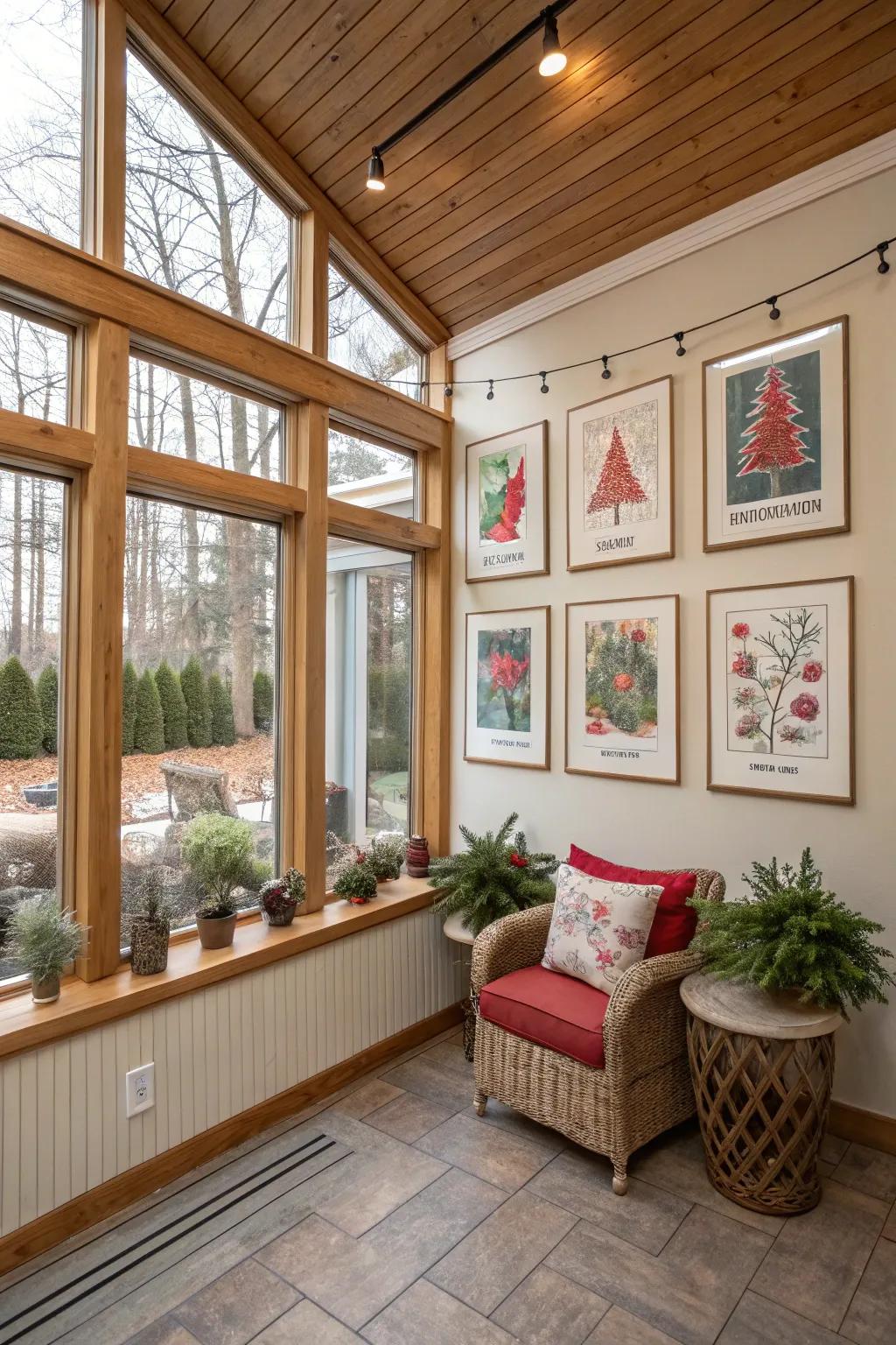 Holiday prints transform your sunroom's atmosphere.