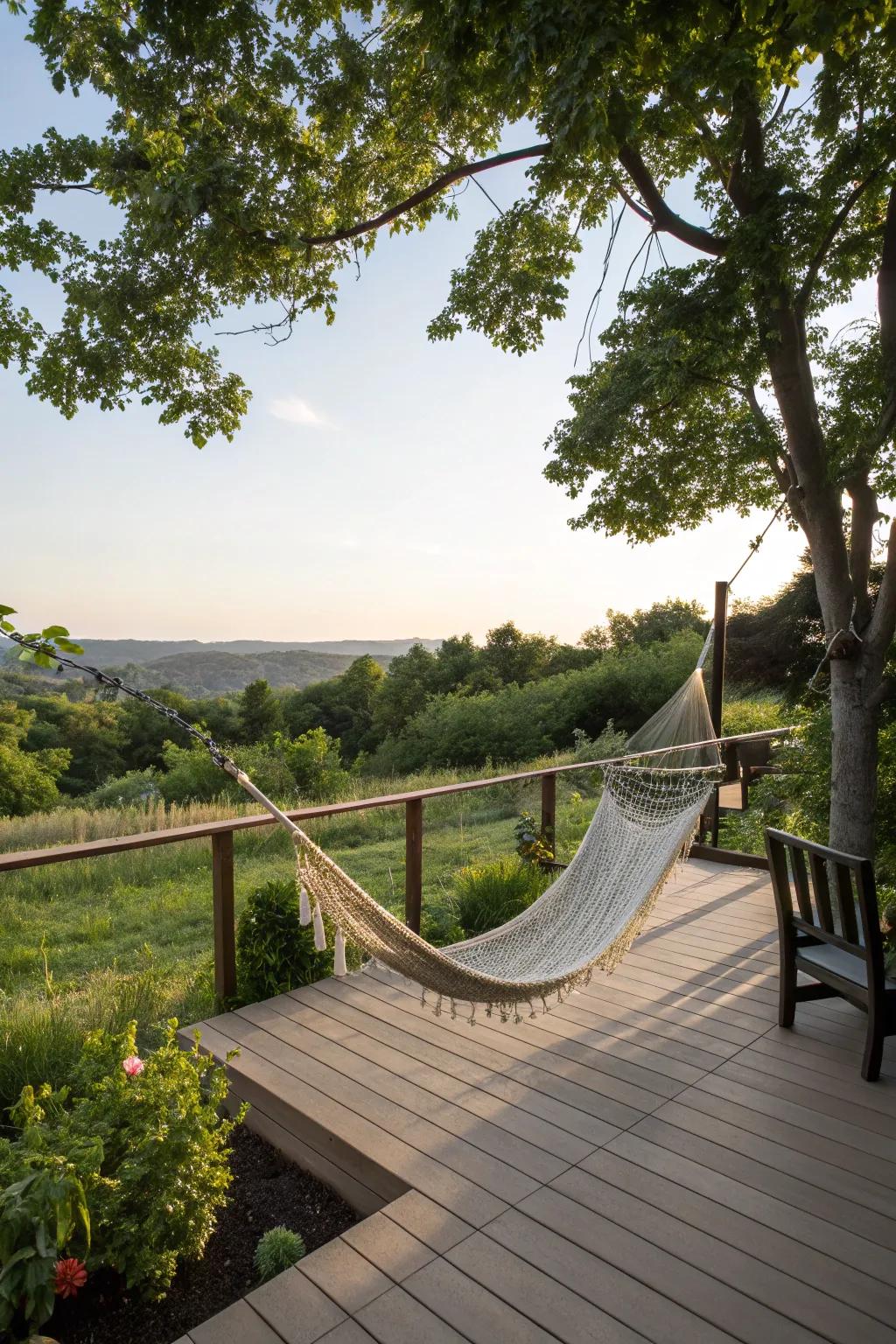 A hammock haven perfect for leisure and relaxation.