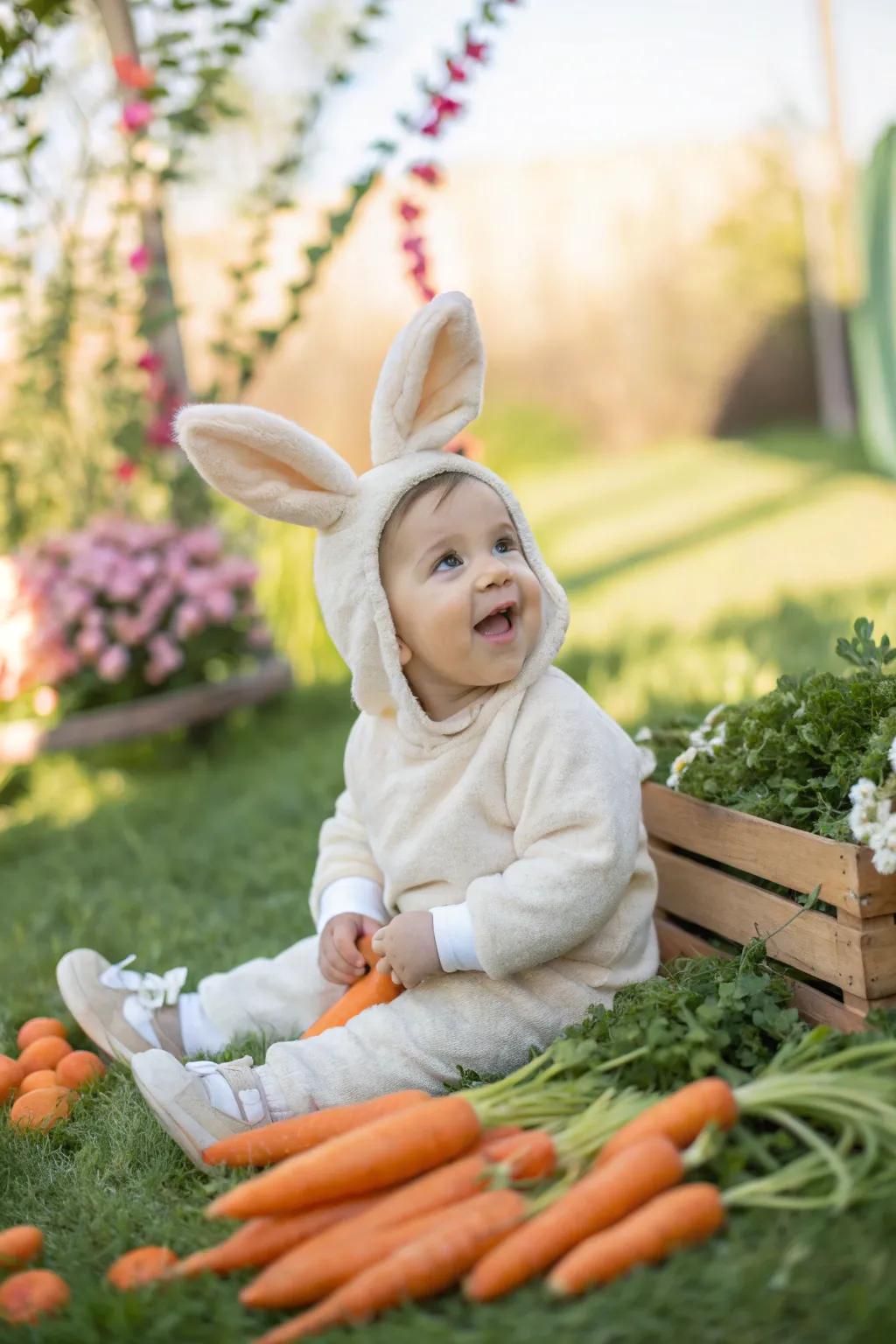 An adorable bunny ready to hop into Halloween fun.