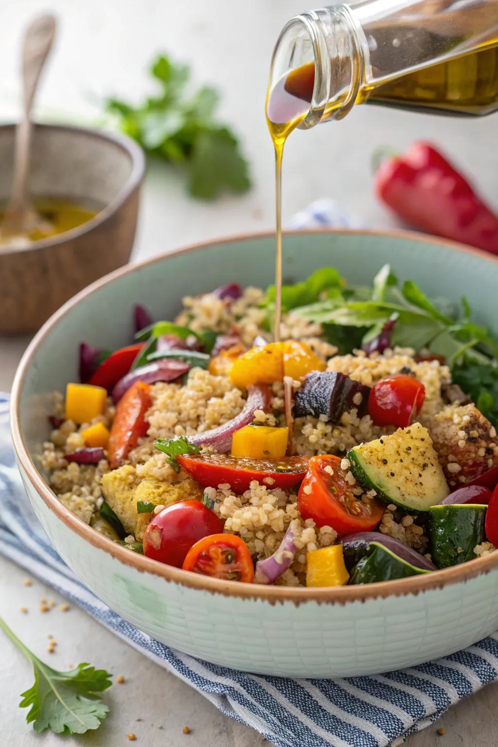 Quinoa salad with roasted vegetables, a light and satisfying meal.