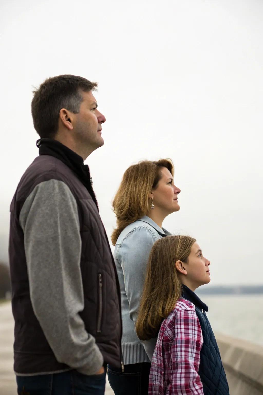 Profile images fashion a striking and unified family portraiture.