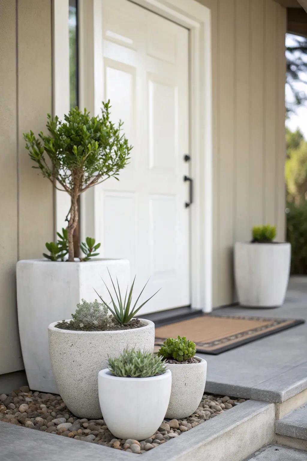 Achieve tranquility with minimalist zen planters.