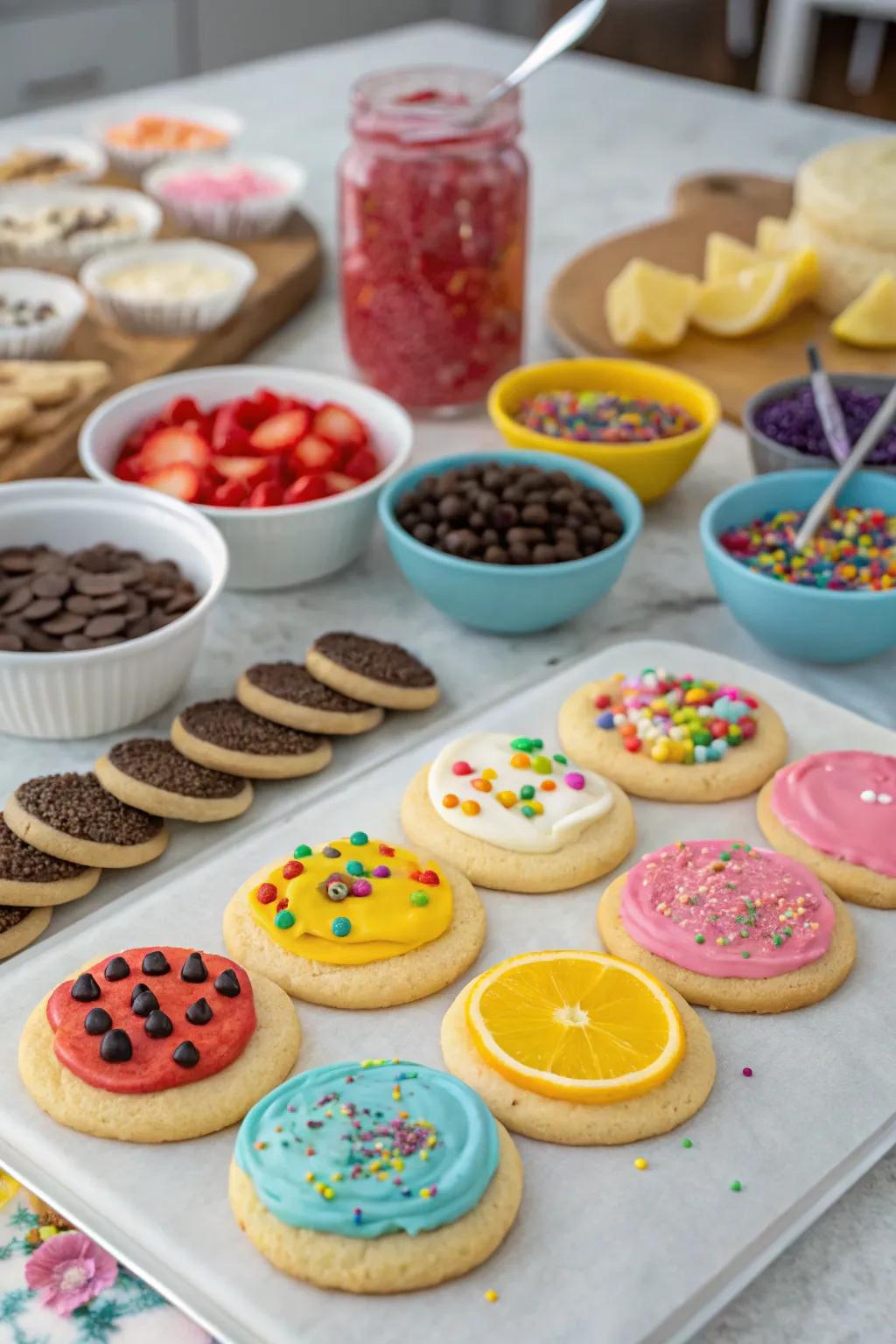 A fun and interactive cookie decorating station, perfect for all ages.