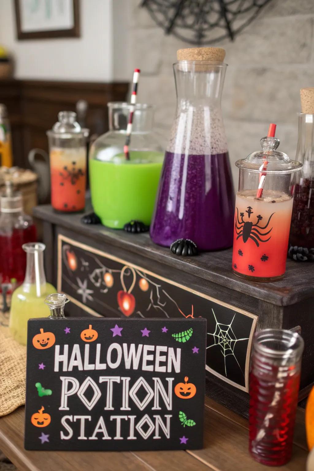 Mix up some fun at the potion station.