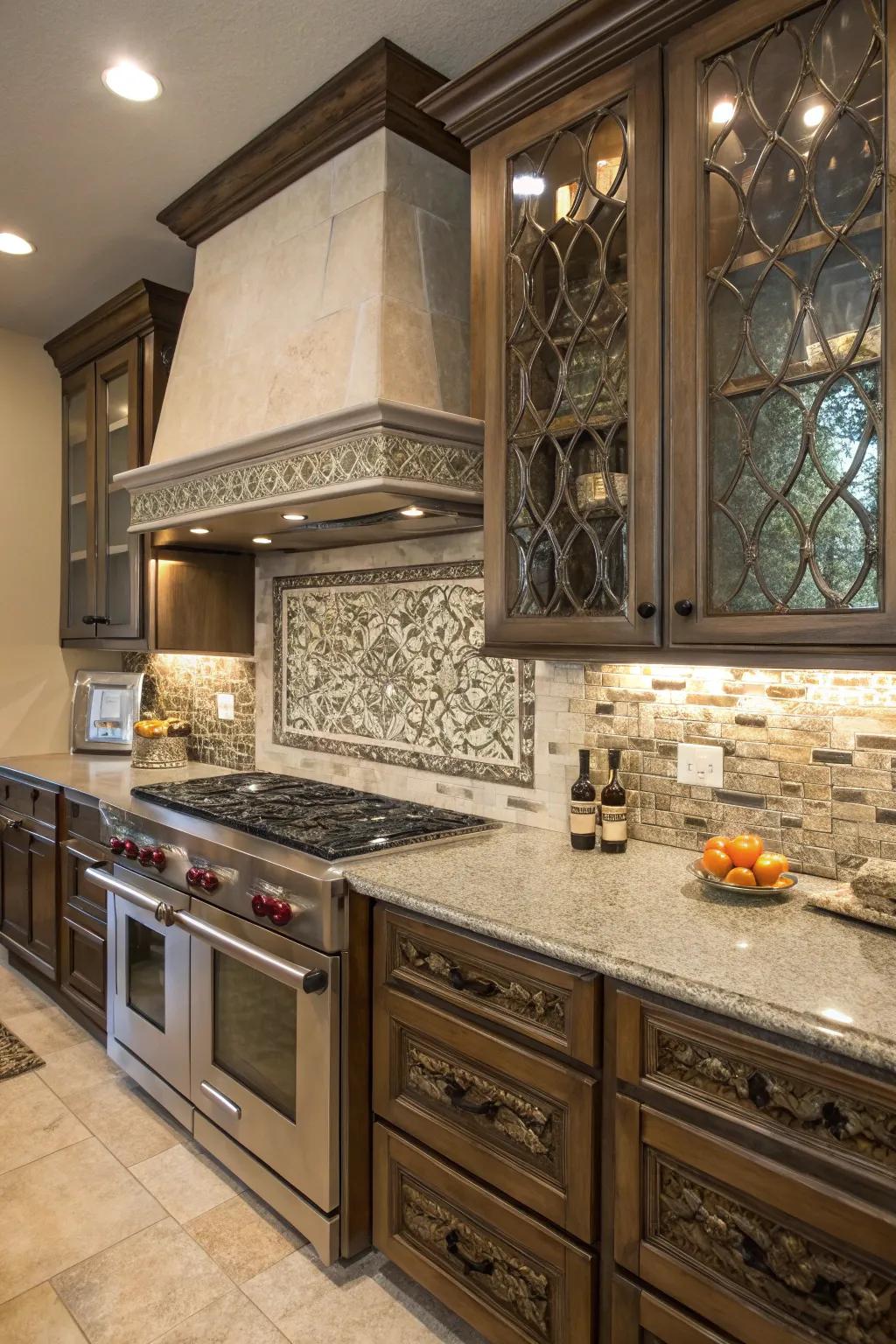 An assorted medley of substances for a singular backsplash.