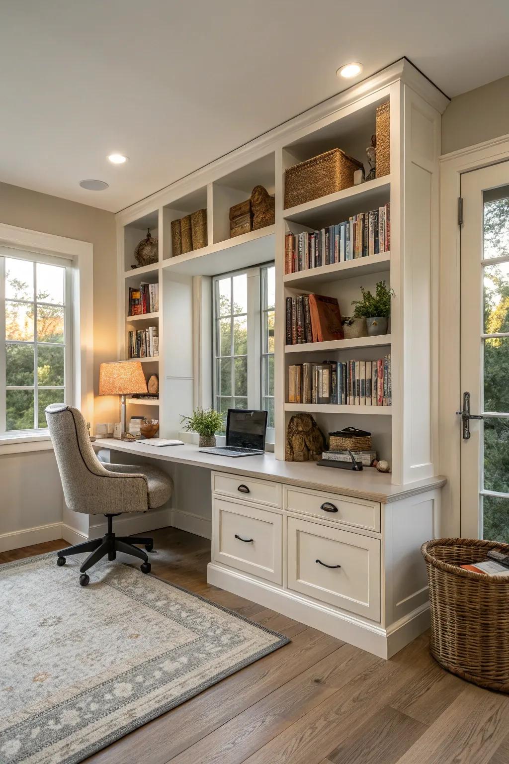 Bookshelf doubling as a stylish room divider.