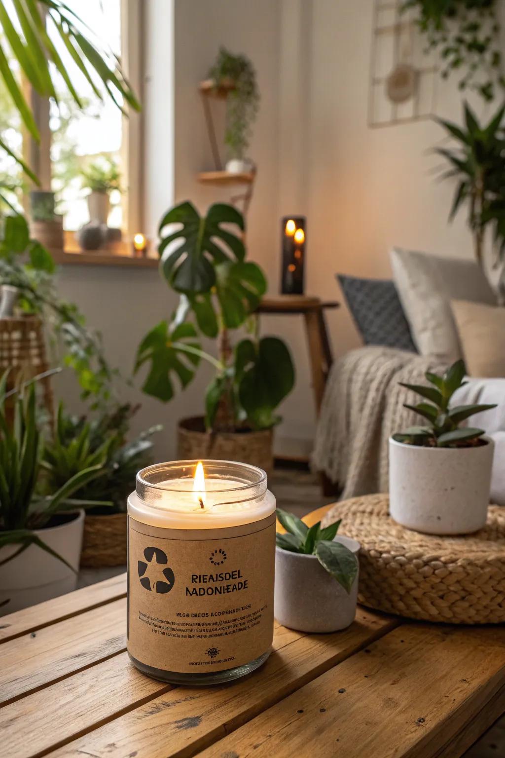 Eco-friendly candle labels for a sustainable touch.