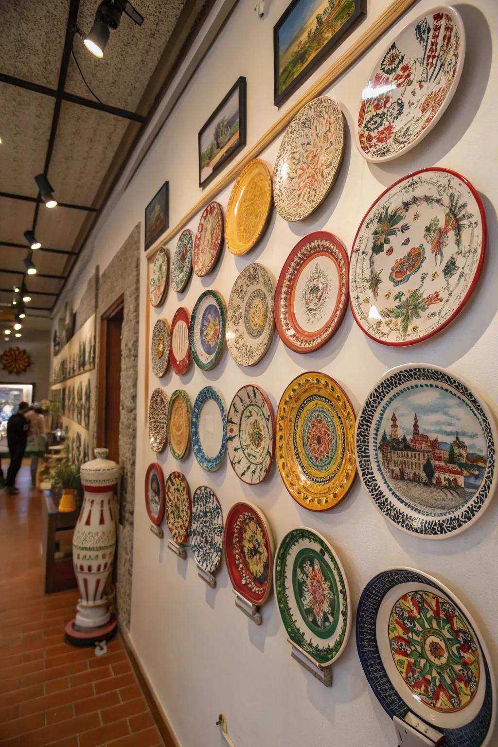 A cultural collection of plates adds diversity and tells a story.