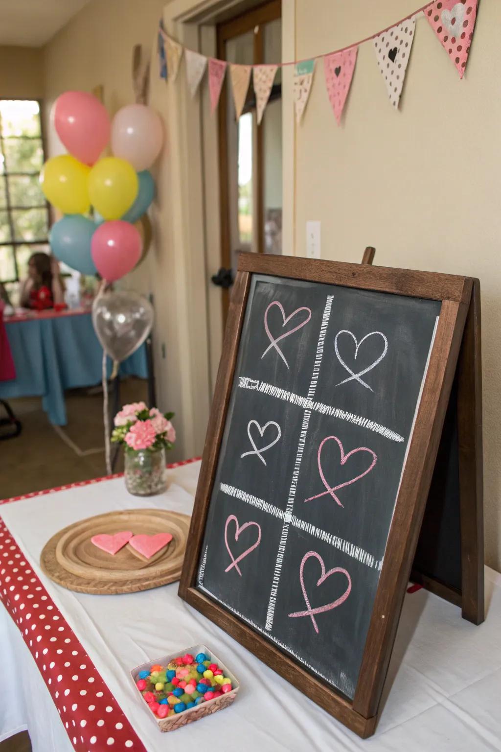 Play and connect with chalkboard games.