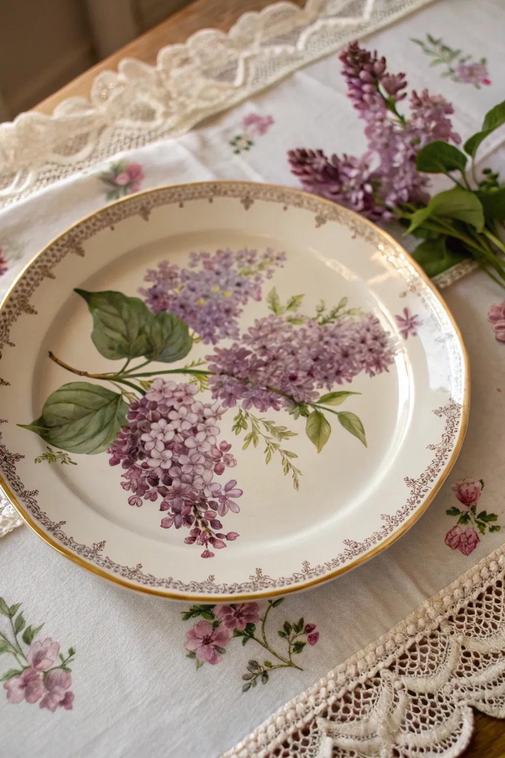 Ethereal lilacs bring a romantic and elegant touch to your plates.