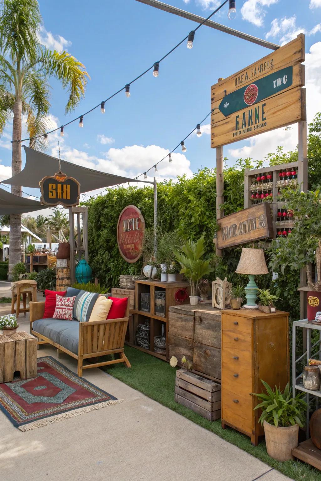 Recycled decor bringing standout character and promoting sustainability.