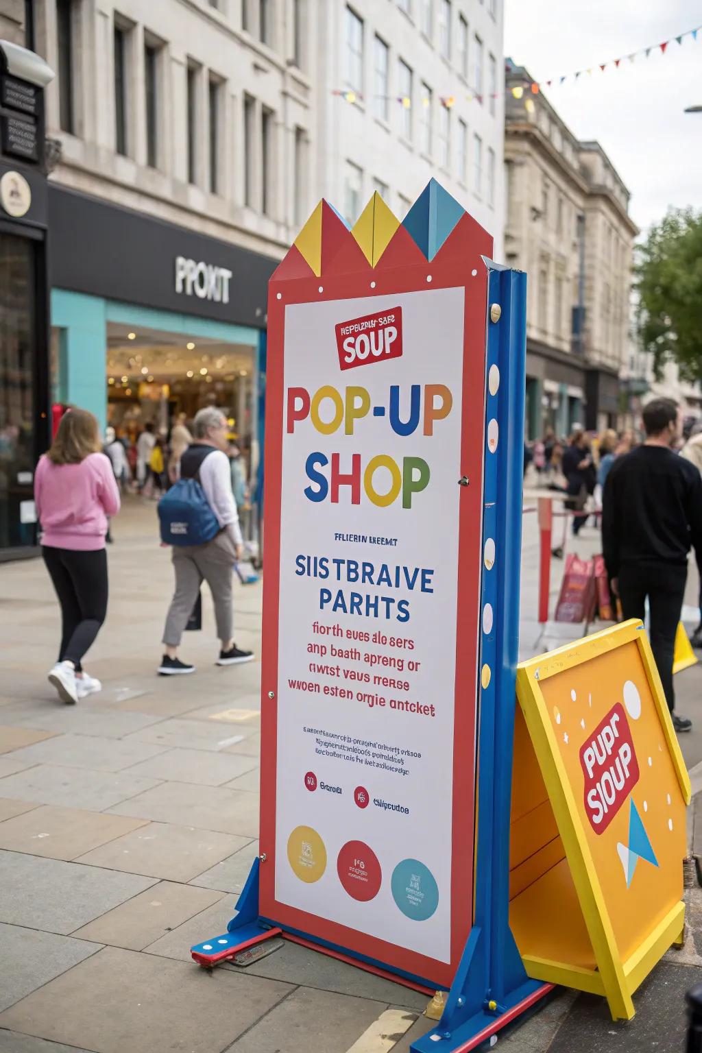 Lighthearted sign featuring interactive elements that invite engagement.