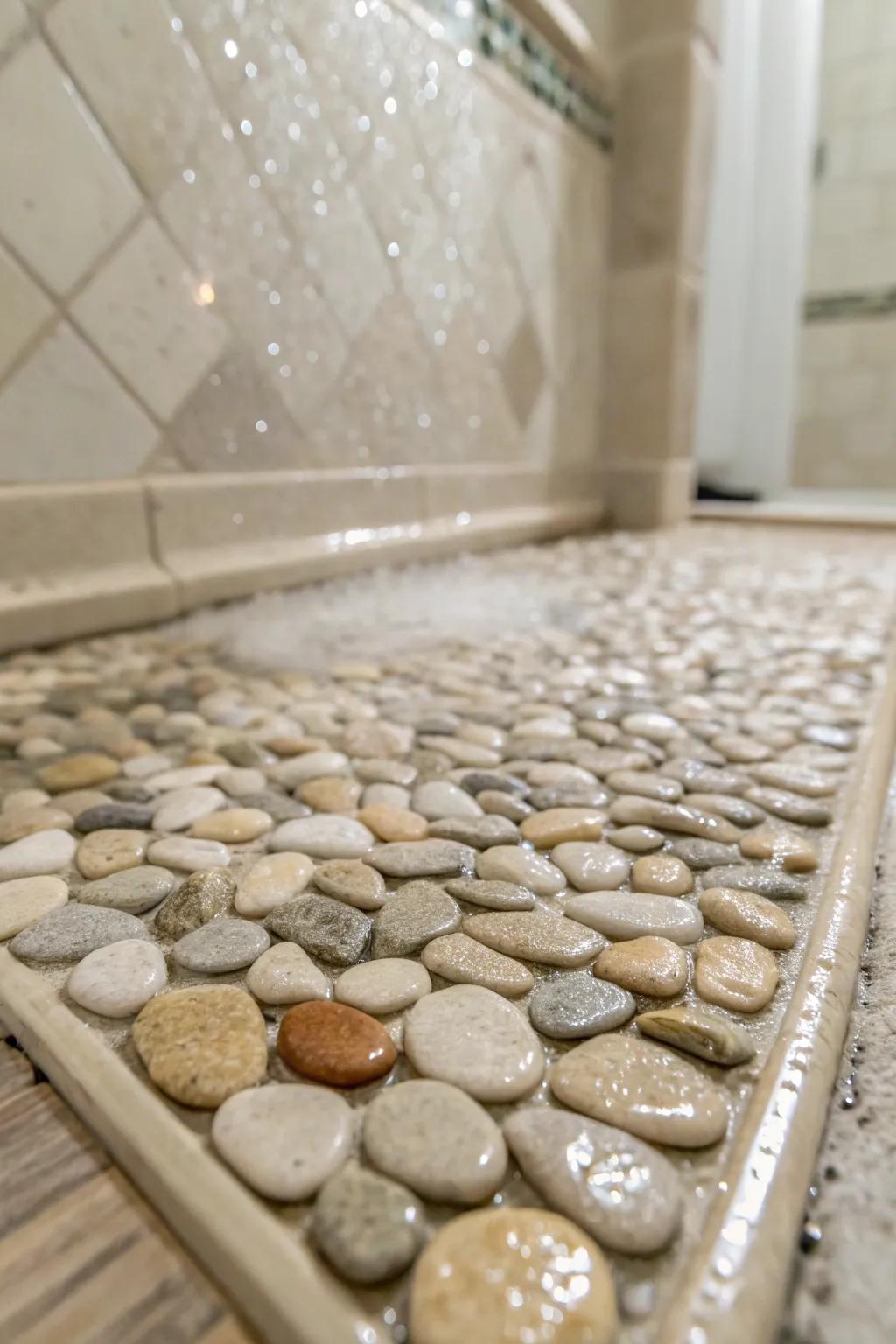 Shingle tiles fashion a natural, spa-esque atmosphere.