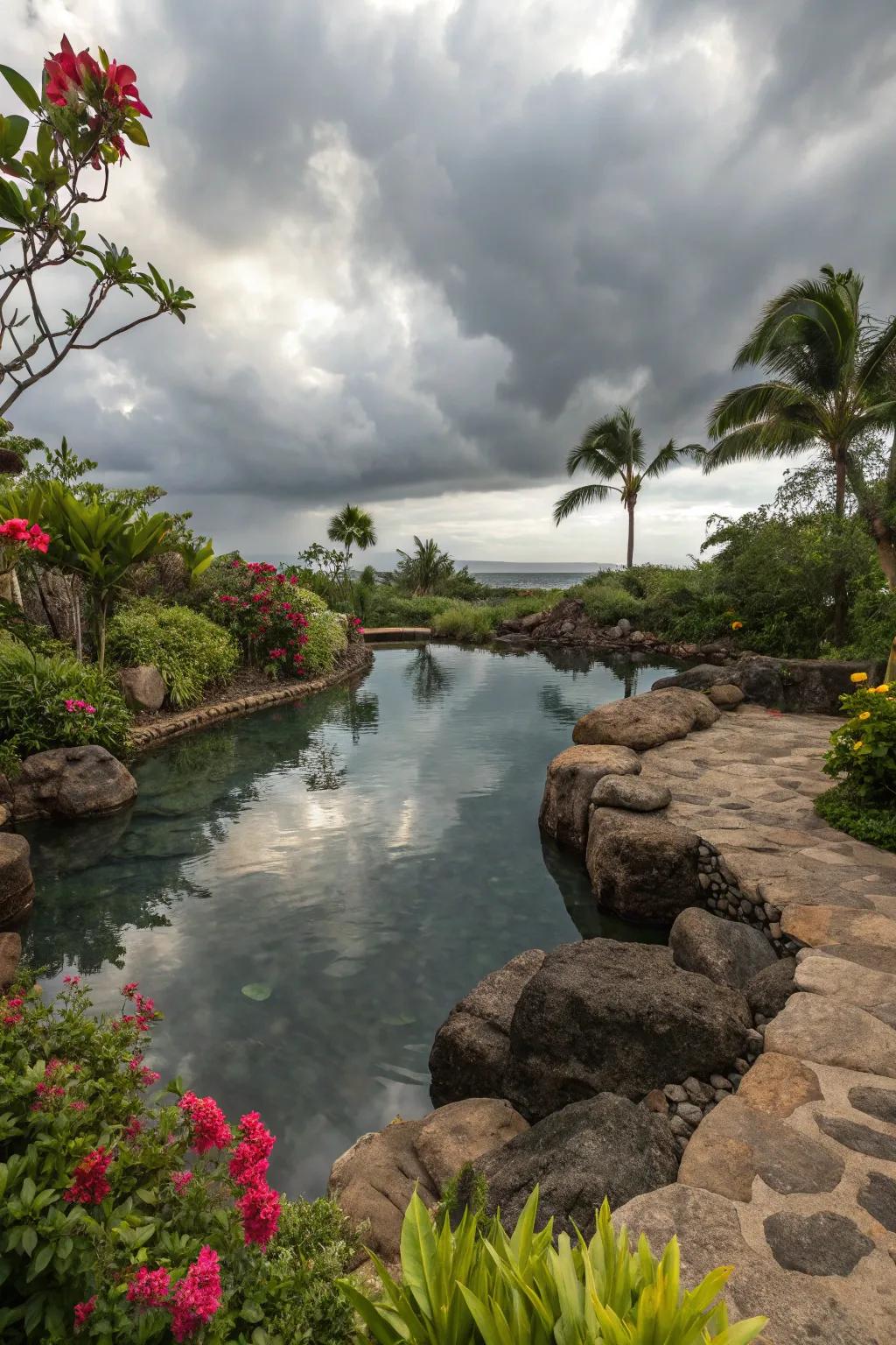 Natural pool offering a serene swimming experience.