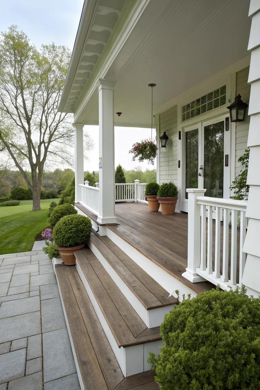 Low-profile steps offer simple elegance.