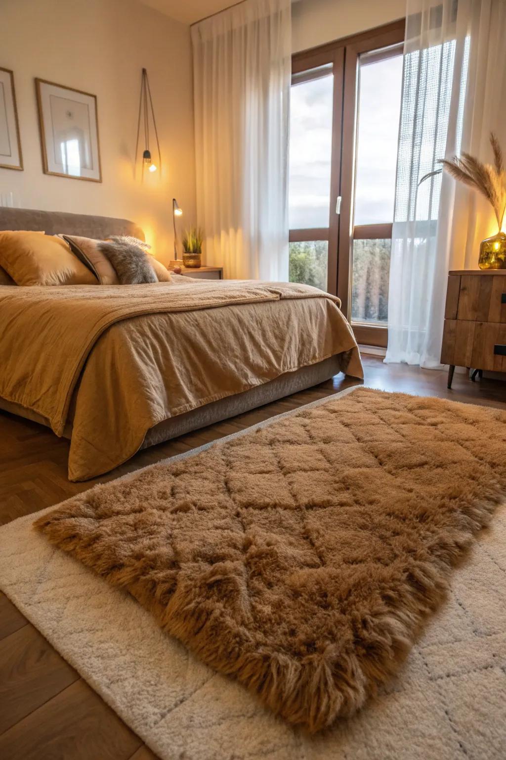 Woolen floor coverings provide warmth and comfort.