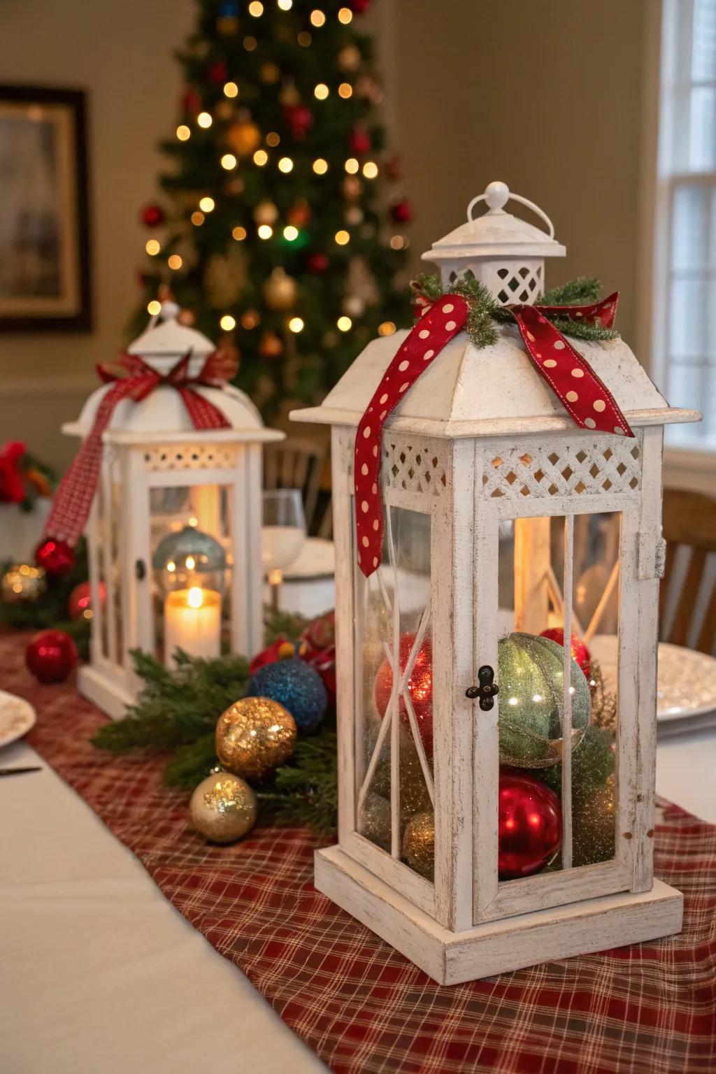 Lanterns make versatile holiday decorations.