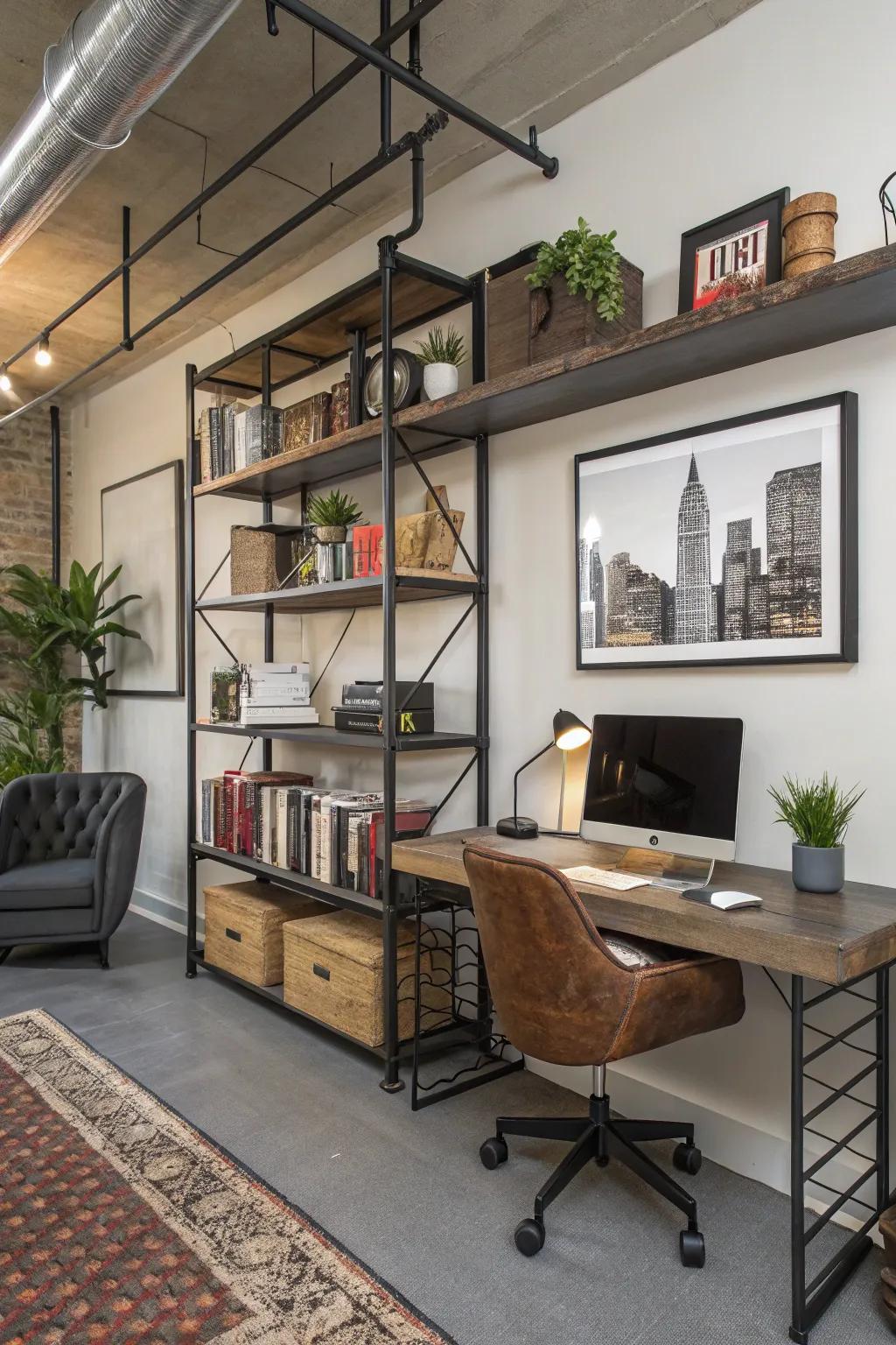 Industrial chic for an edgy office style.