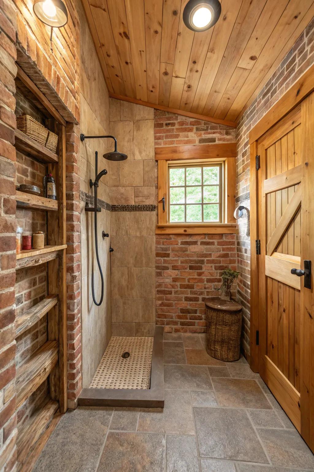 Brick walls add texture and warmth.