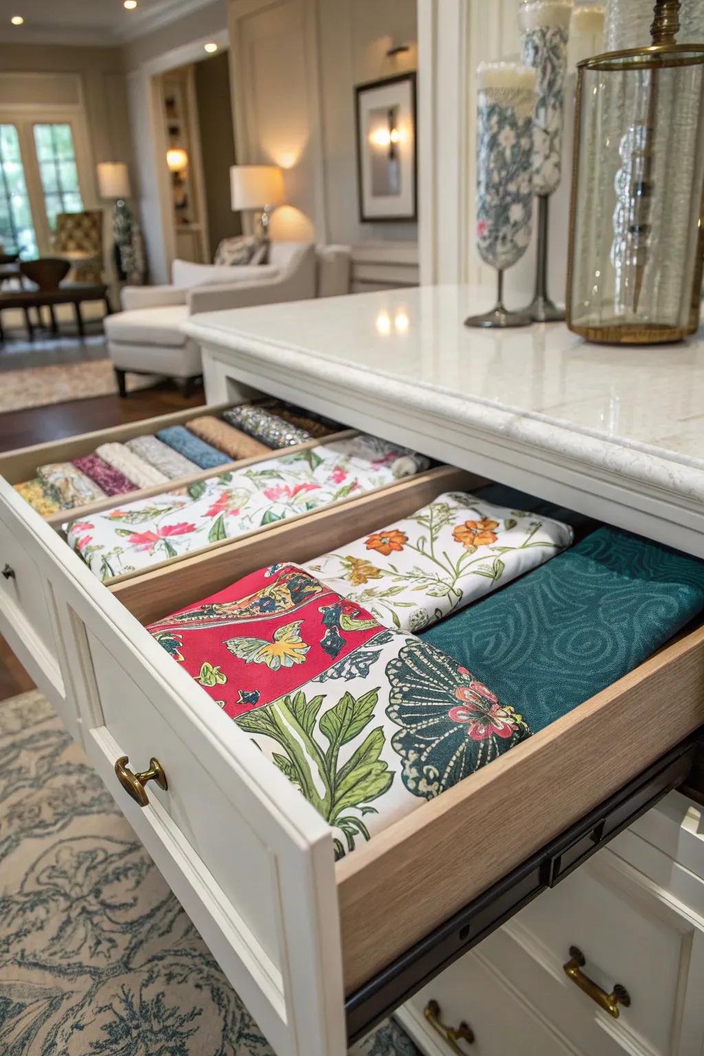 Personalized liners add a unique touch to your drawer.