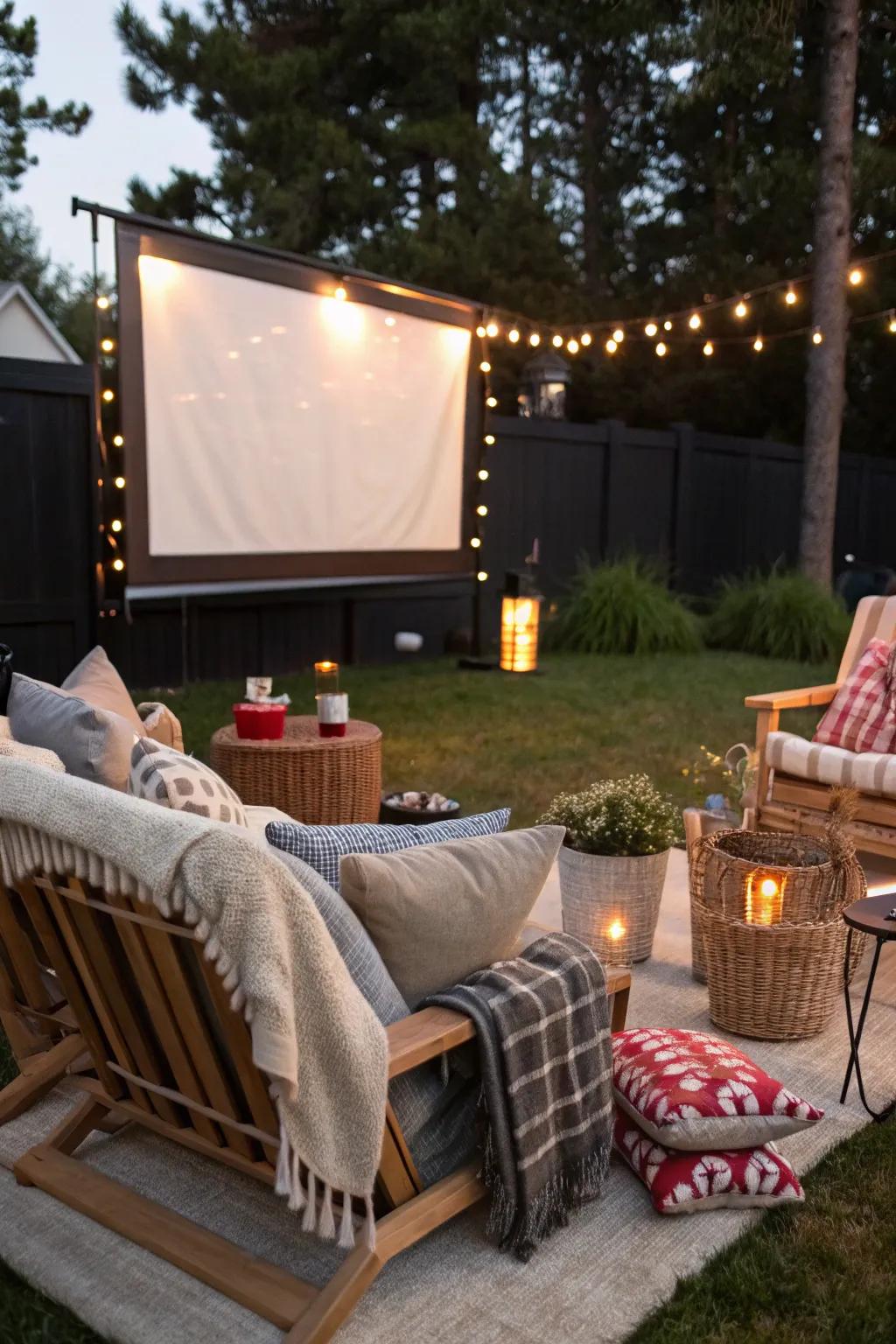 Enjoy a backyard movie night under the stars for your birthday.