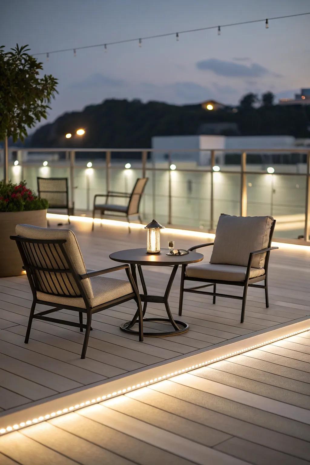 A sleek, minimalist deck perfect for modern homes.