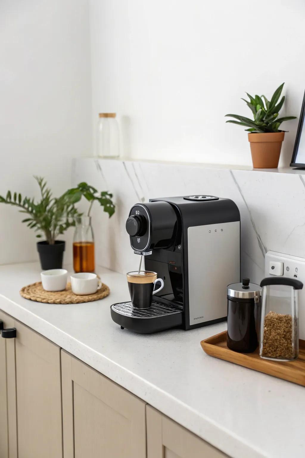 Compact coffee machines are perfect for limited spaces.