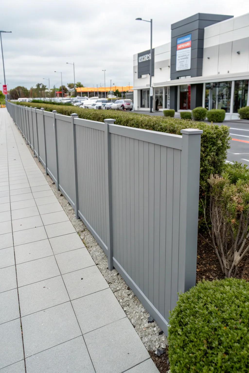 Vinyl fencing presents a modern appearance with minimal maintenance.