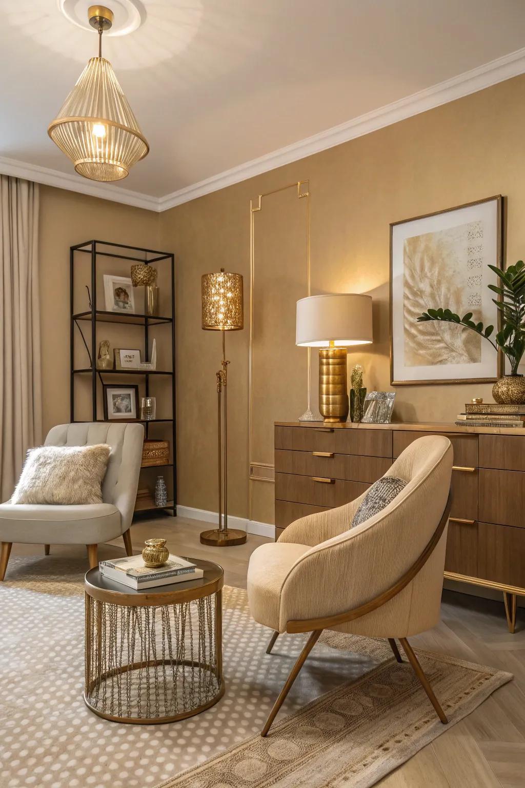 Comforting soft colors produce a calm setting.