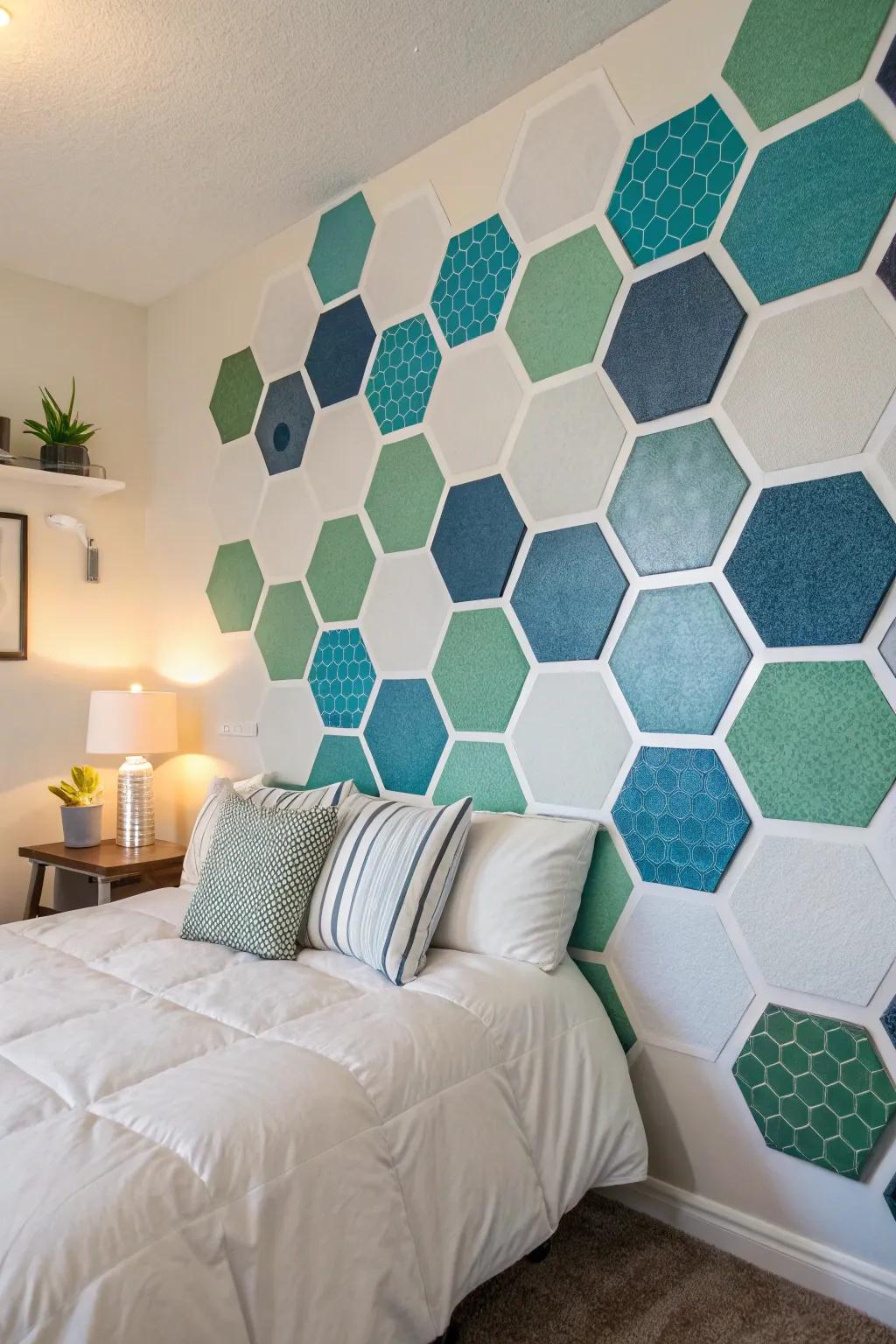 Colorful hexagons bring life and energy to your walls.