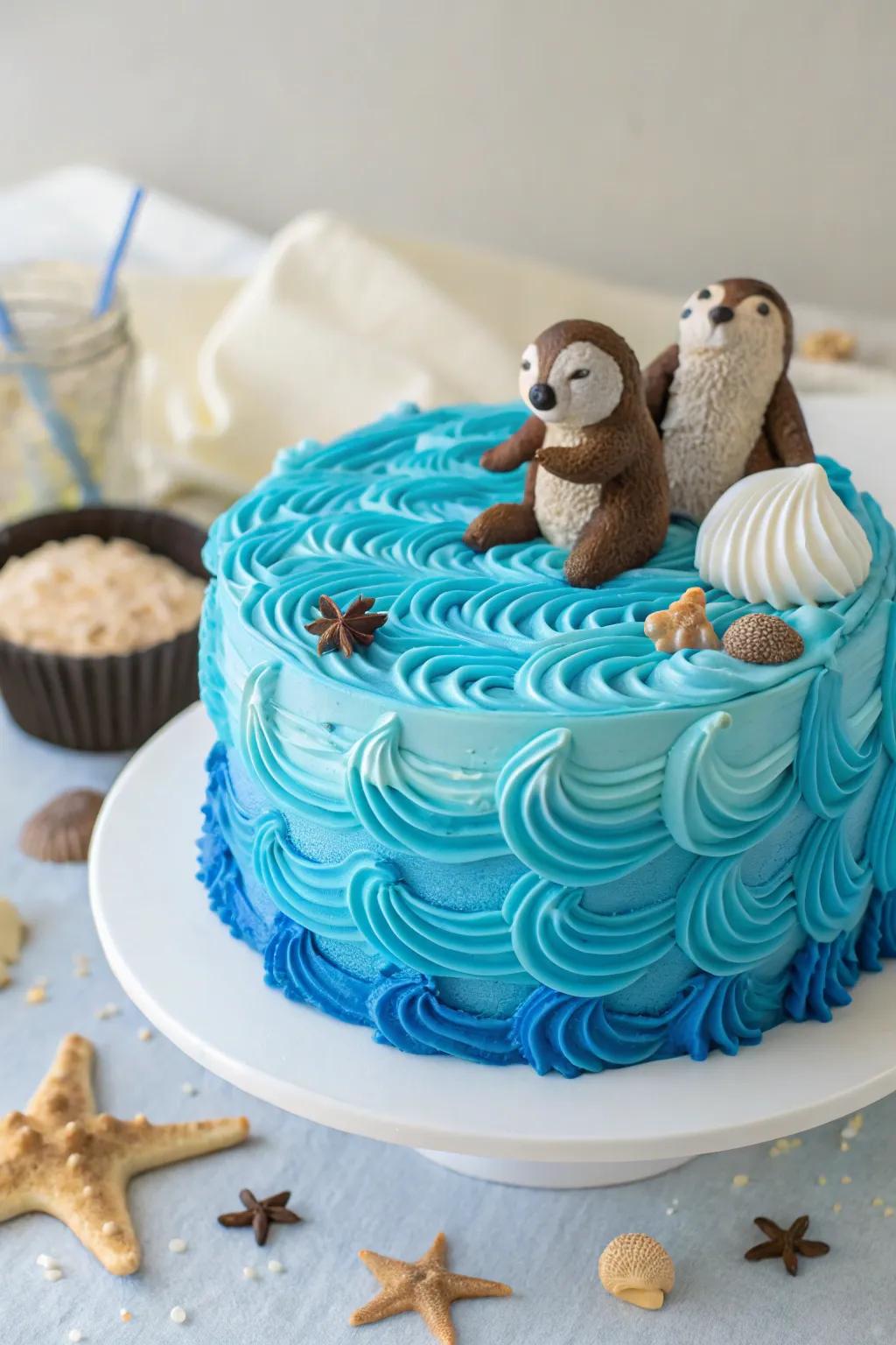 Bring the ocean to your table with a sea-themed otter cake.