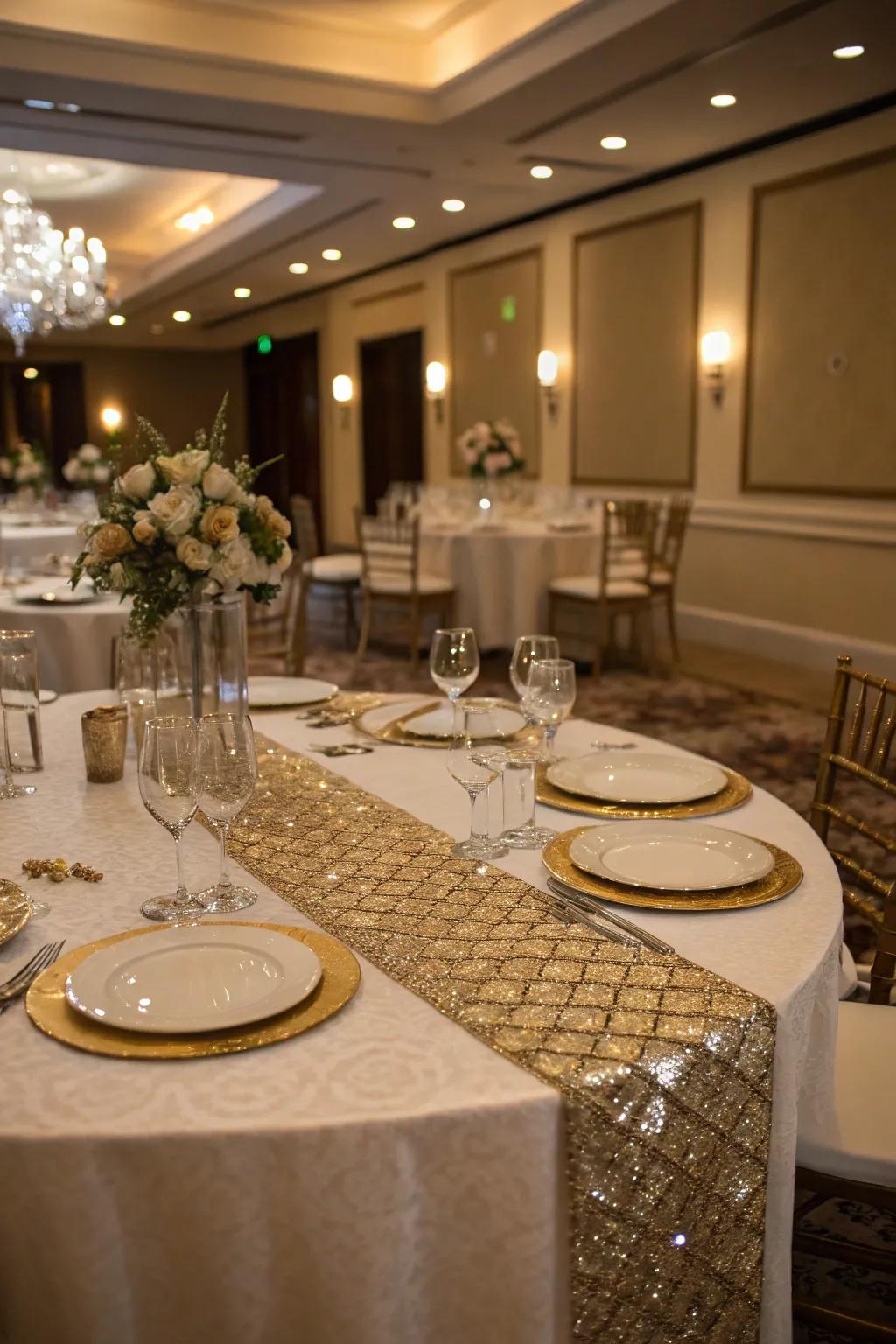 Metallic highlights impart refinement to any tablescape.