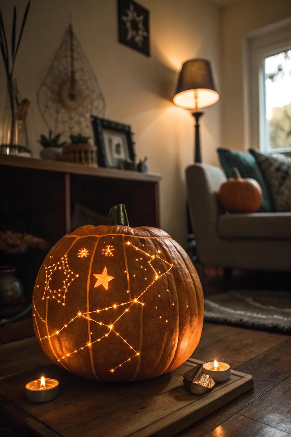 A celestial-themed pumpkin that brings the stars right to your doorstep.