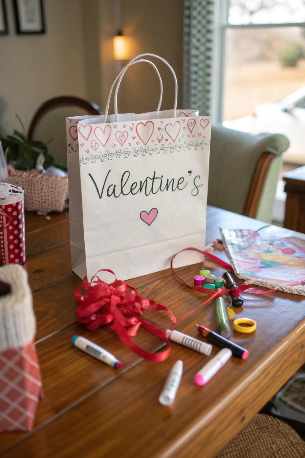 Gift bag with a heartfelt personalized message.