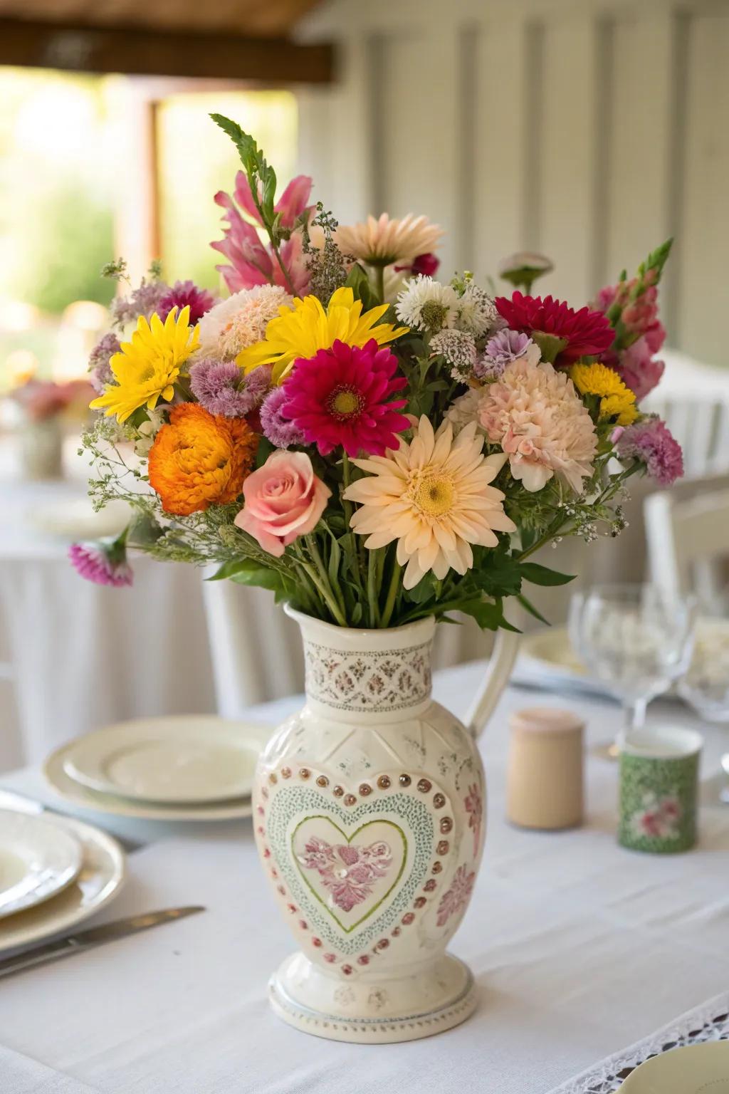 Bring a flourish of love to your home with heart-shaped floral arrangements.