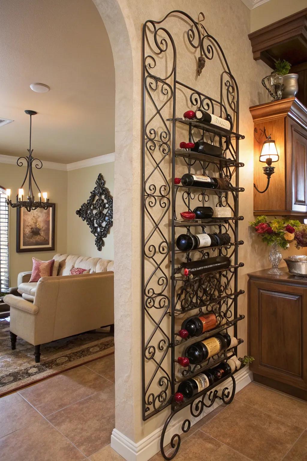 Ornamental racks turn wine storage into art.