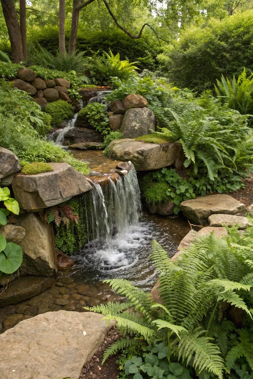Find peace with the delicate murmur of a small cascade.