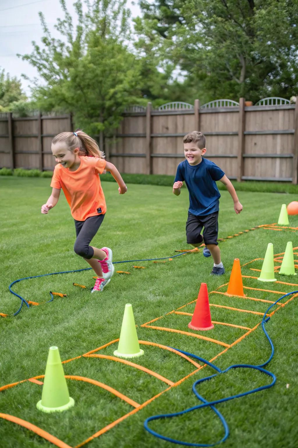 Challenge yourself with a backyard obstacle course.