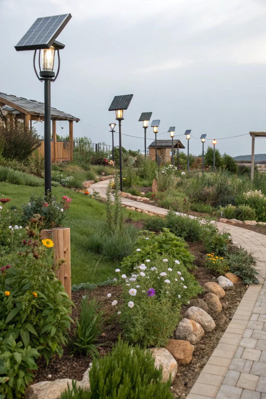 Eco-friendly features enhance the beauty and sustainability of gardens.