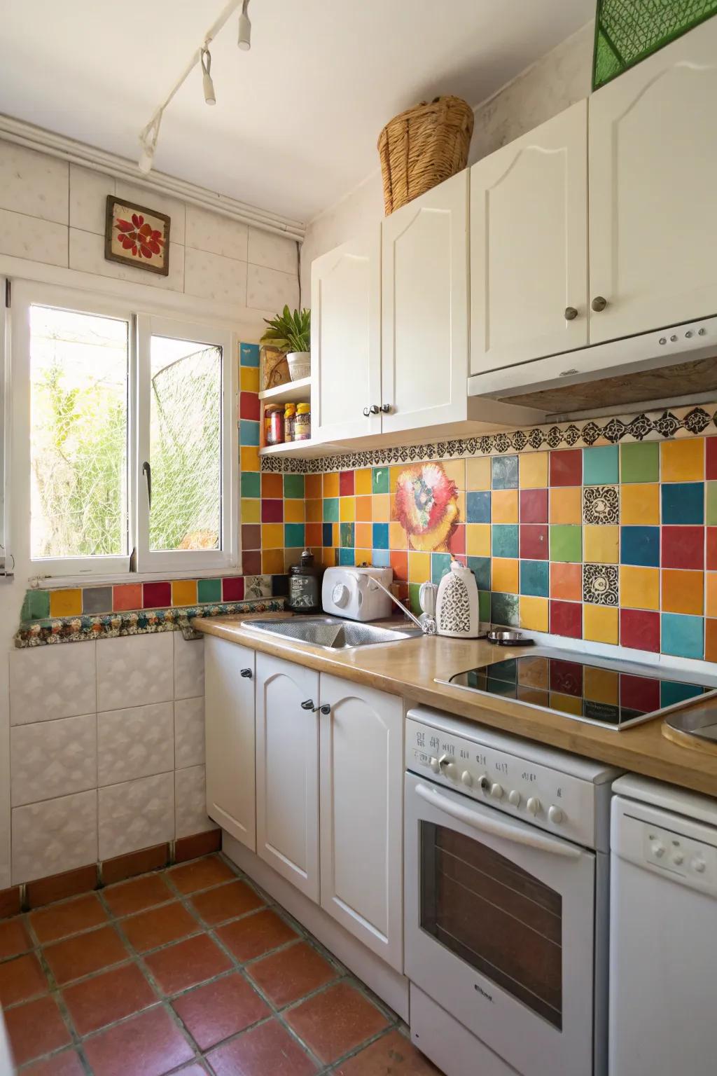 A pop of color adds energy and personality to the kitchen.