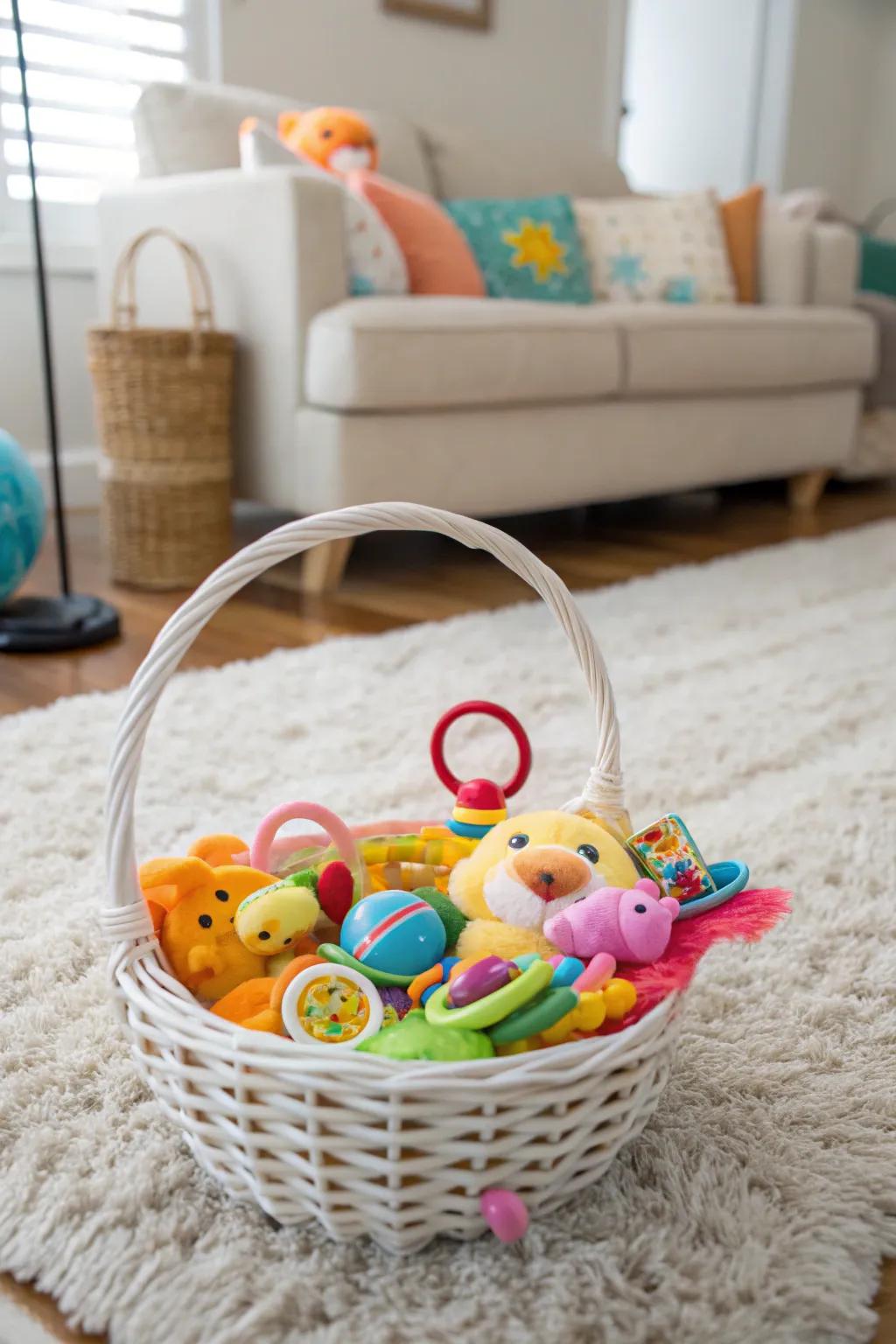 Vibrant teething toys ready to soothe little gums.