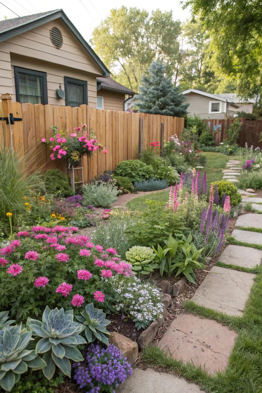 An exciting blend of plants adds energy and hue to your area.