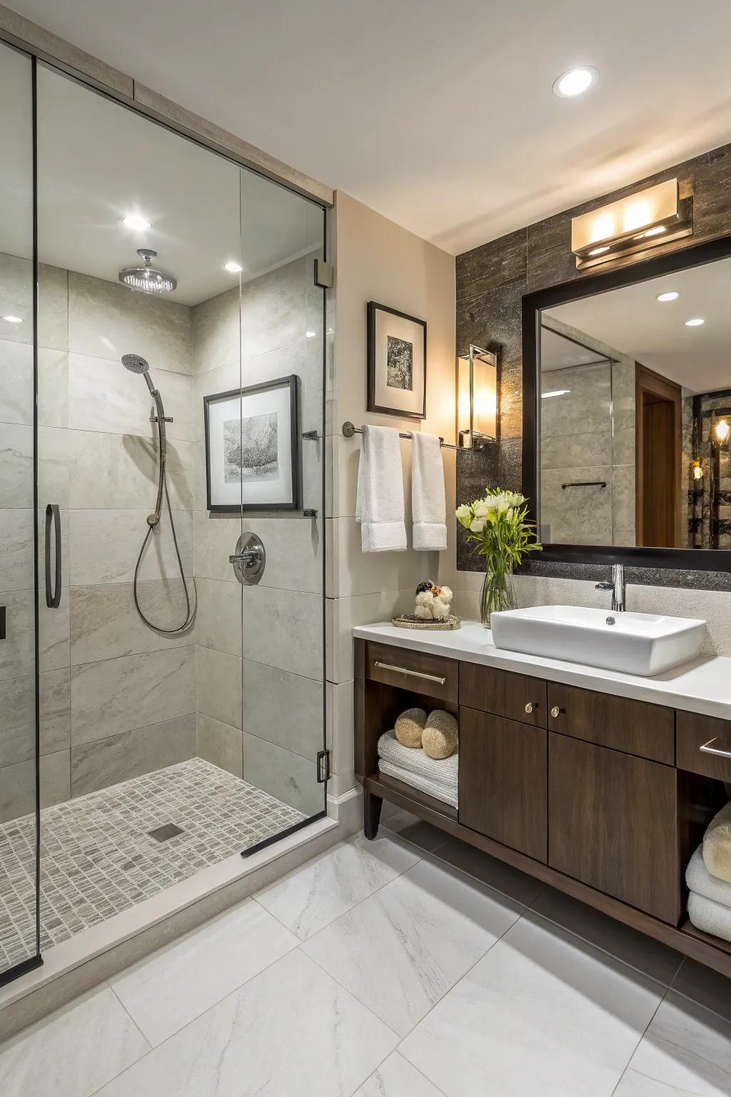 Vitrified tiling introduces a dash of opulence to any washroom.