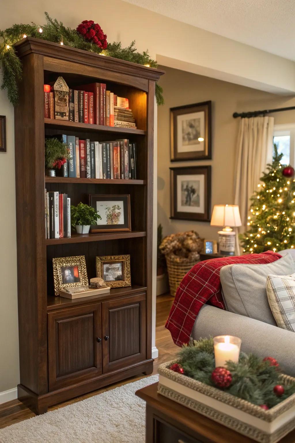 Integrate your bookcase into the living room for a cozy atmosphere.