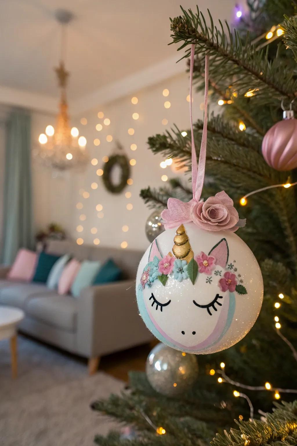 A mythical creature ornament imparts a bewitching aura to your festive decorations.