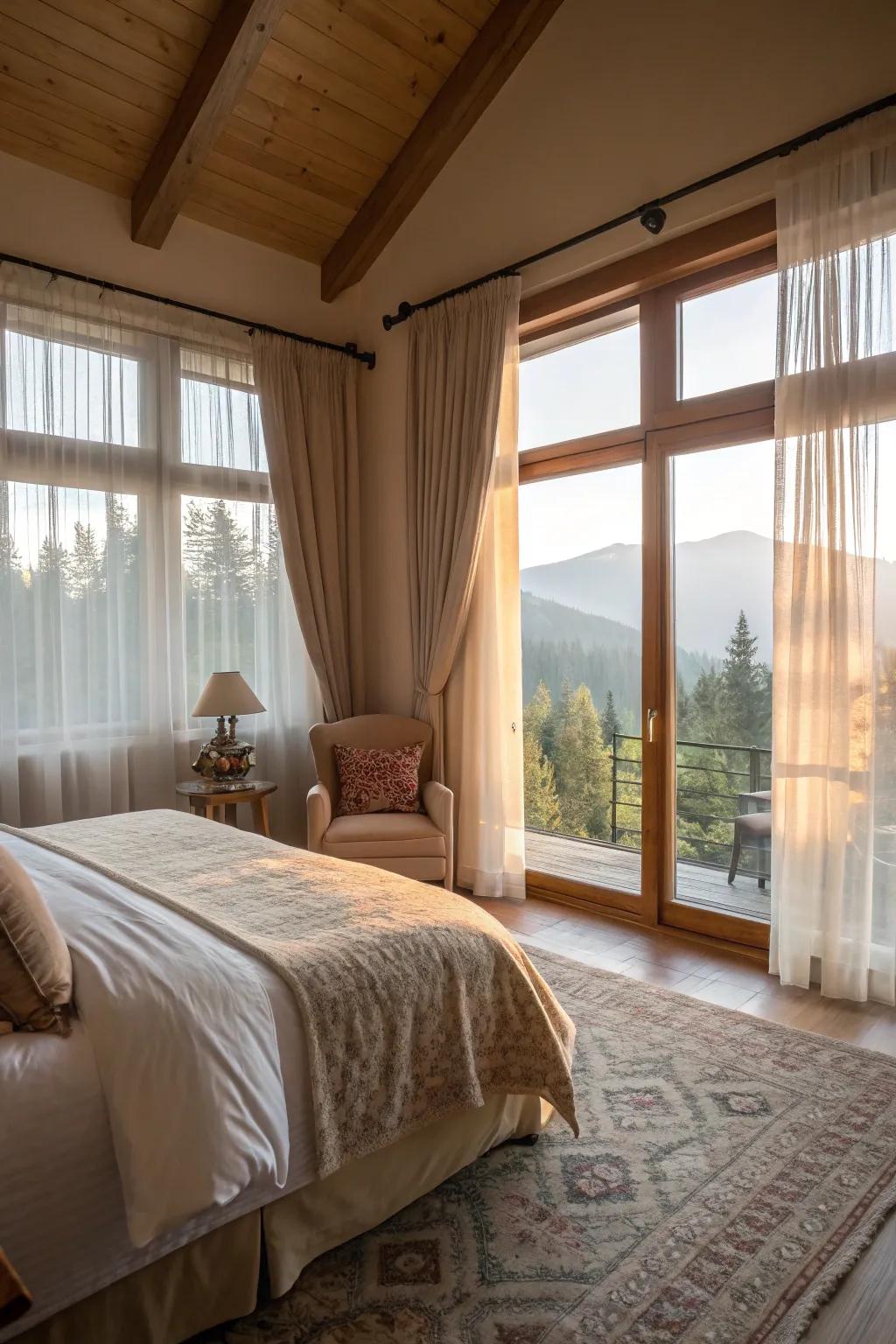 A bedroom bathed in natural light for a bright and inviting atmosphere.