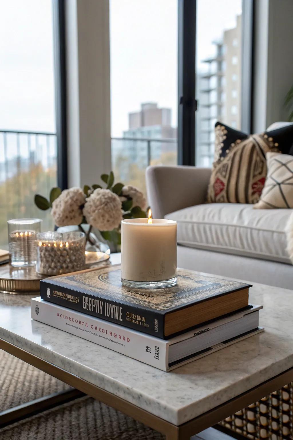 Books add both function and personality to your coffee table.