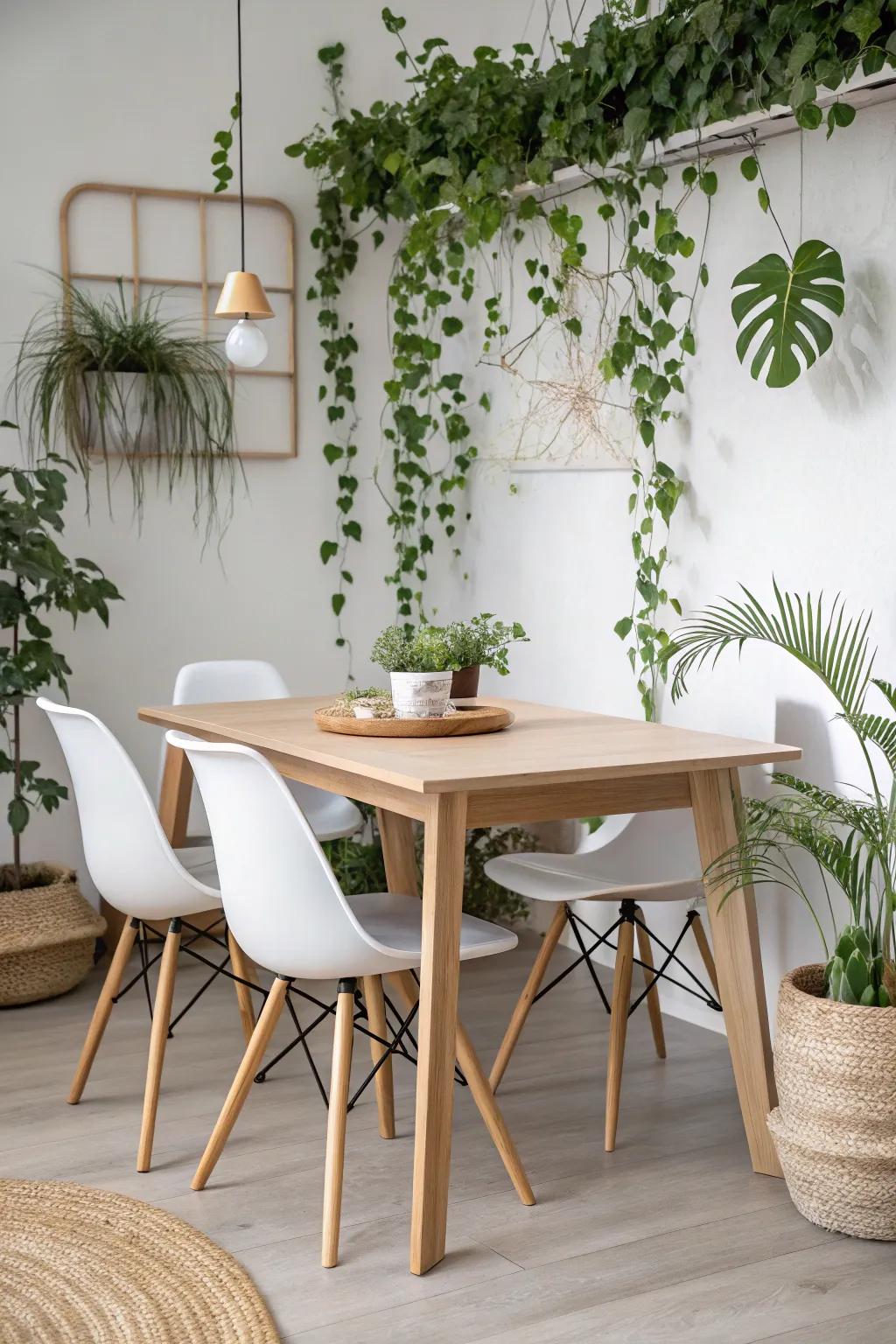 Light ash stain creates a minimalist, airy vibe.