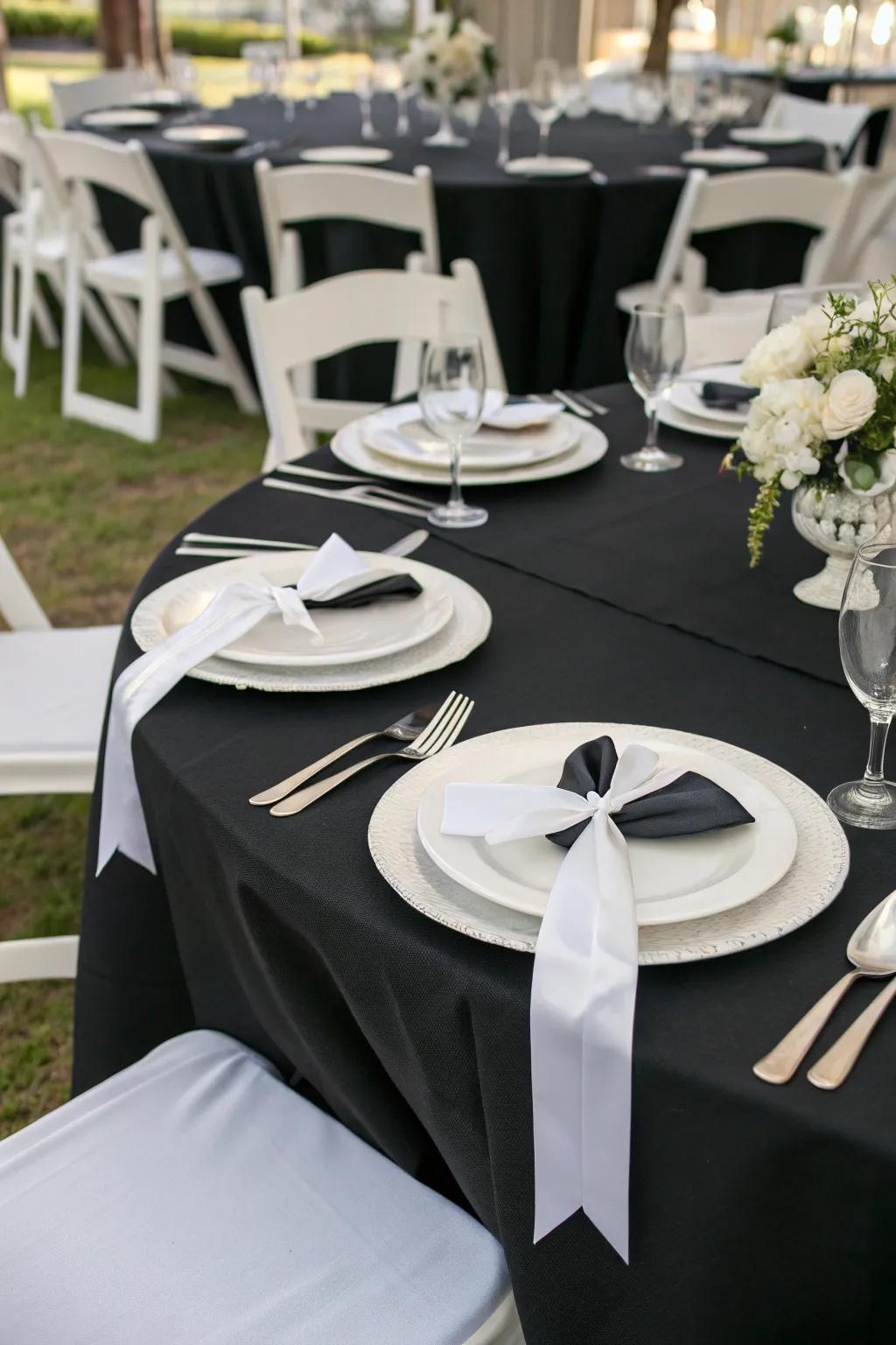 Timeless elegance with a classic black and white theme.